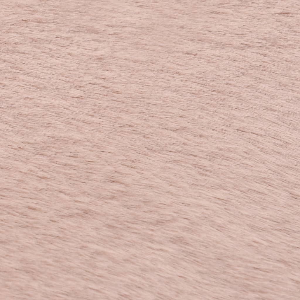 Rug 120x160 cm Faux Rabbit Fur Old Pink